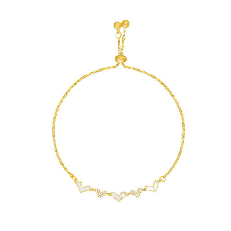 Korean Style Light Luxury Heart Female Bracelet