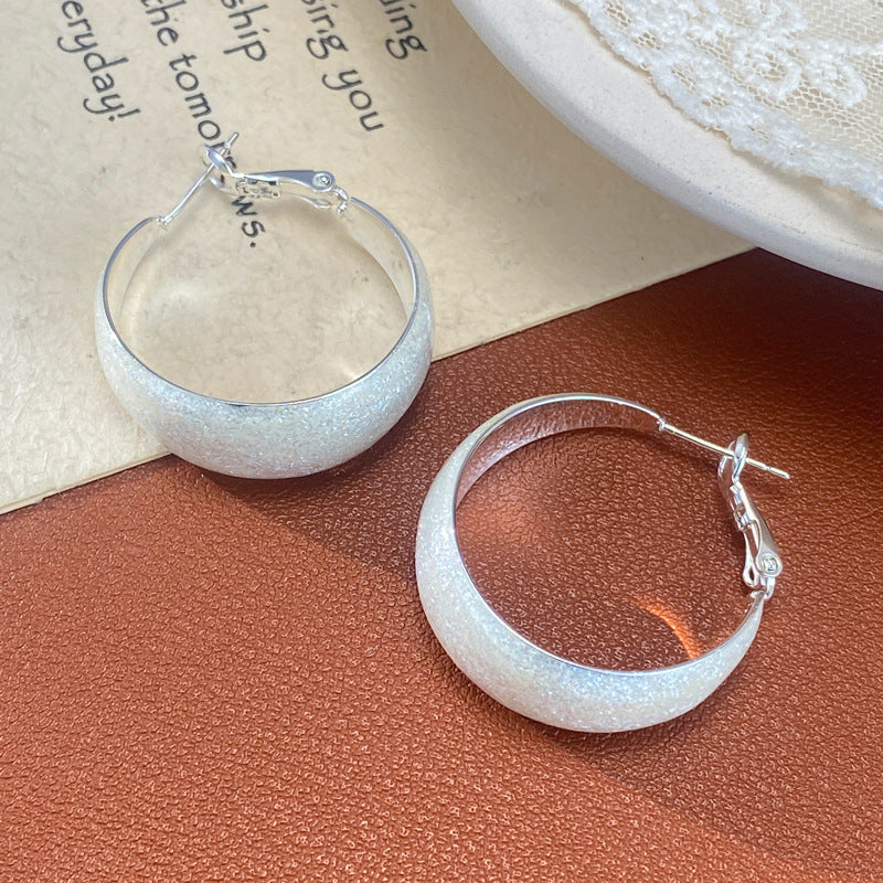 Retro Thick Sier Mixed Color Dripping Circle Rings