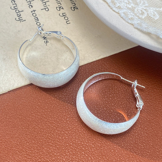 Retro Thick Sier Mixed Color Dripping Circle Rings