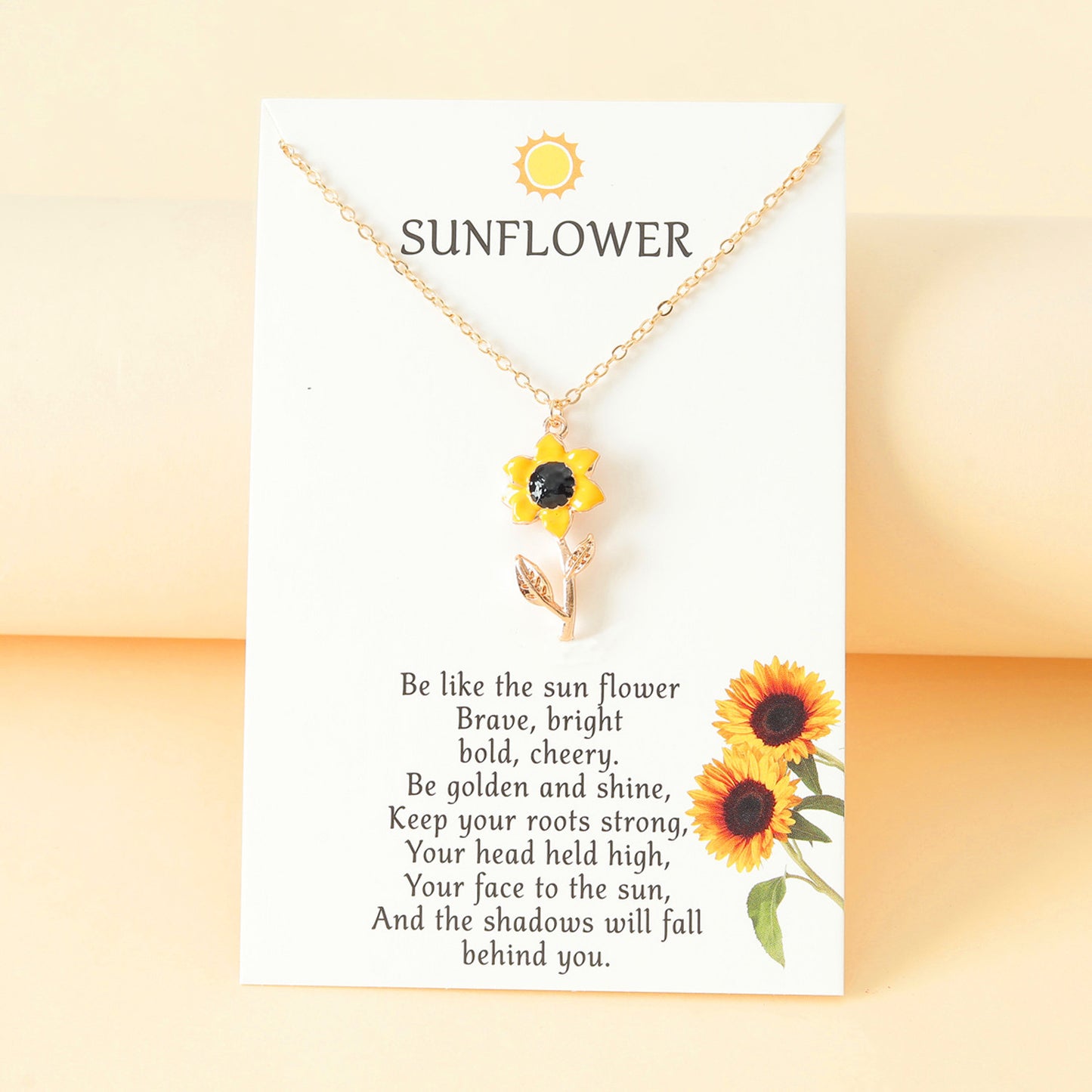 Ornament Personalized Sunflower Alloy Dripping Oil Necklaces