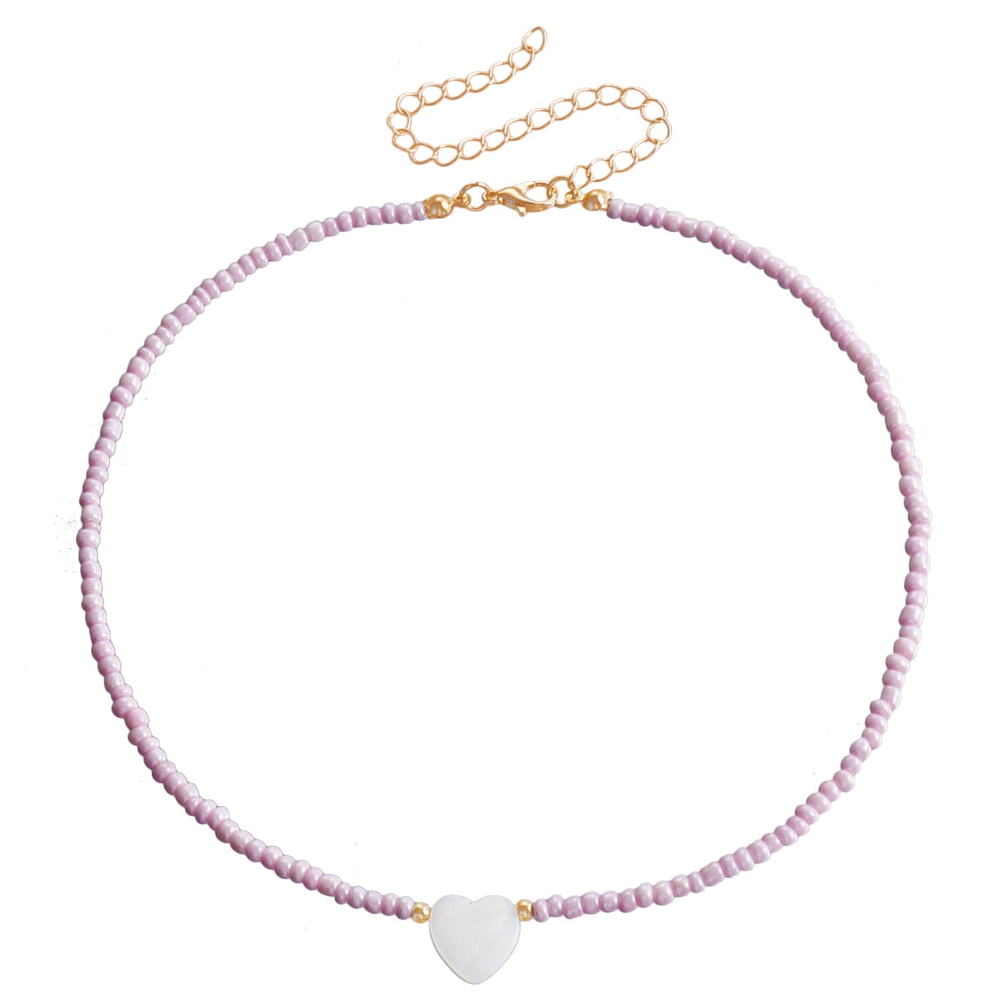 Women's Ornament Bohemian White Small Size Beads Necklaces