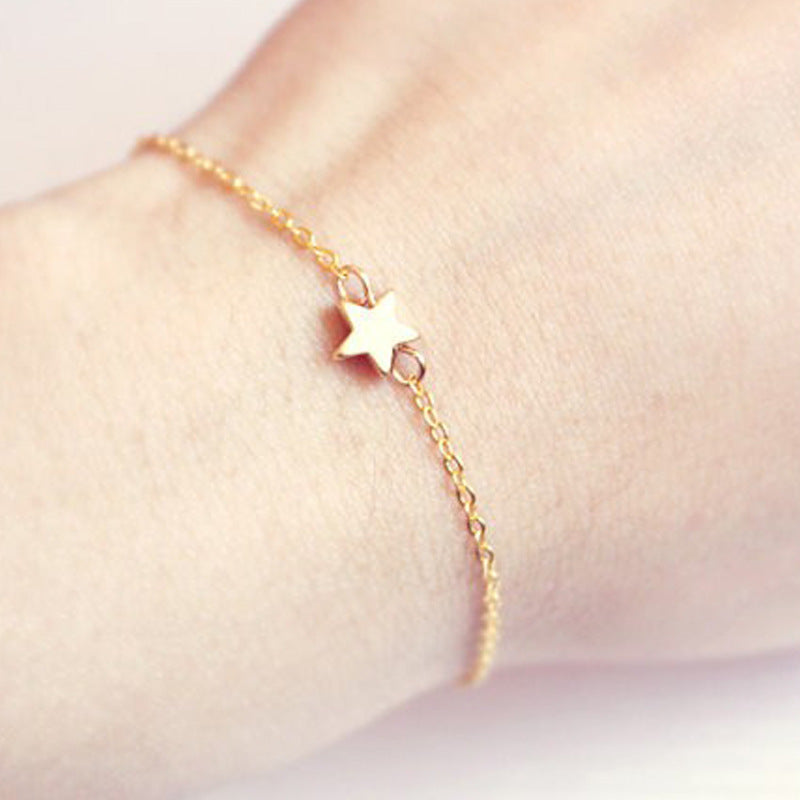 Simple Metal Five-pointed Star Chain Fashion Retro Bracelets