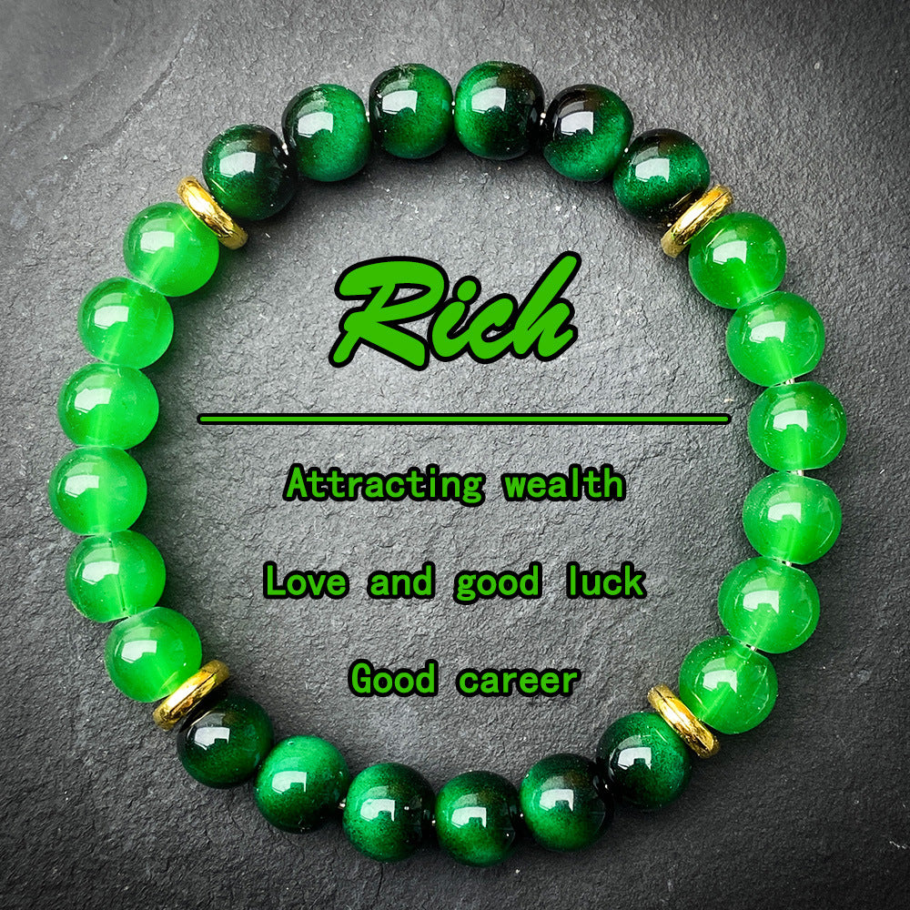 Green Tigereye Lucky Energy Attract Wealth Bracelets