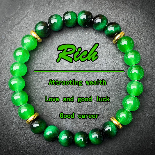 Green Tigereye Lucky Energy Attract Wealth Bracelets