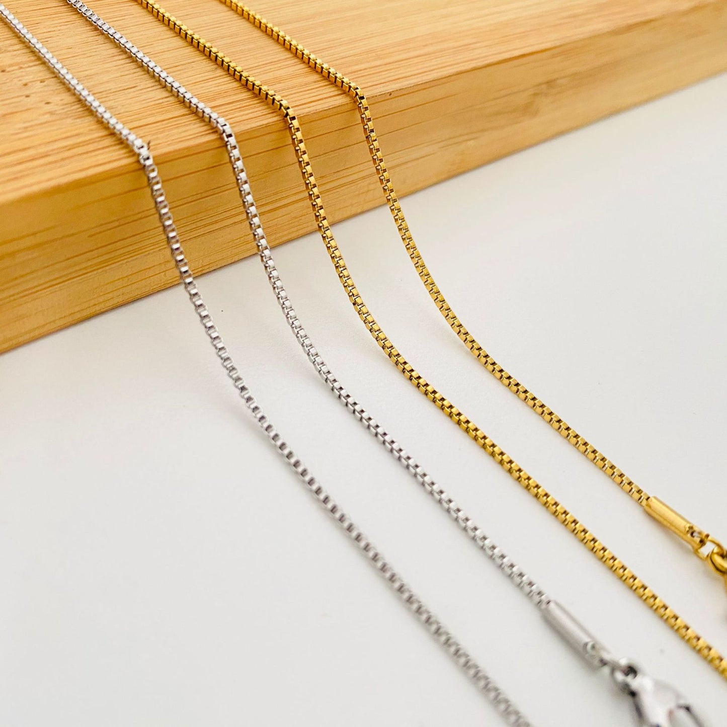 Stainless Steel Box Chain Finished Clavicle Female Necklaces
