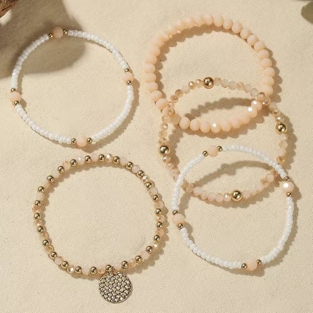 Trendy Women's Bohemian Turquoise Acrylic Twin Bracelet