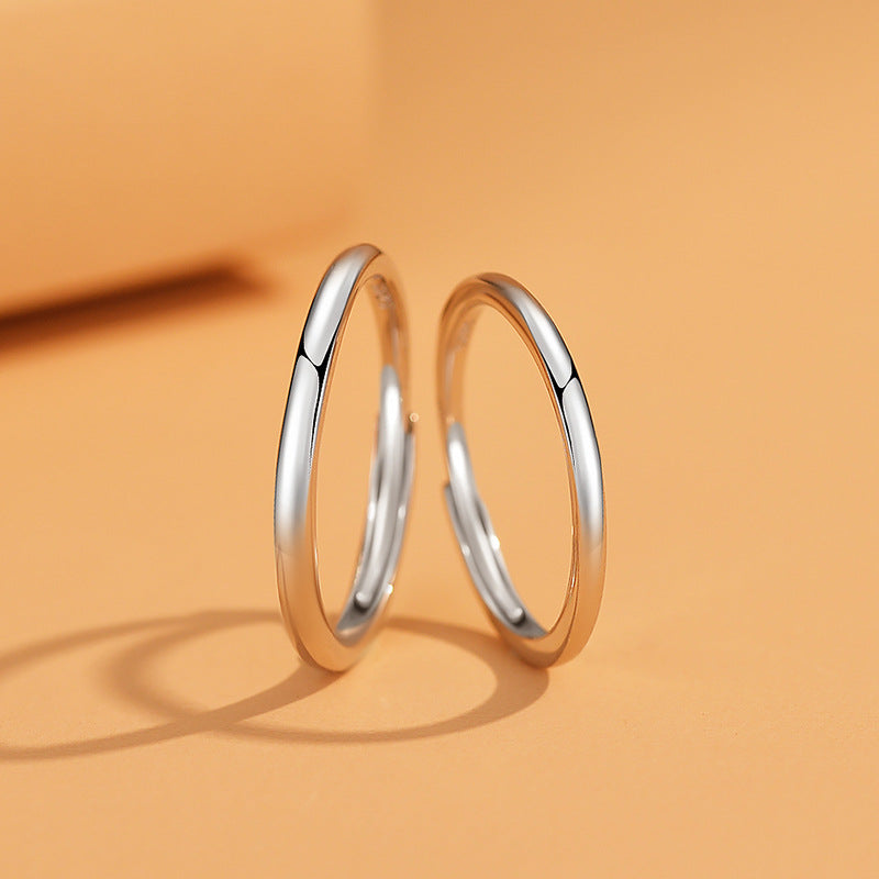 Glossy Simple Couple Design Classic Minimalist Rings