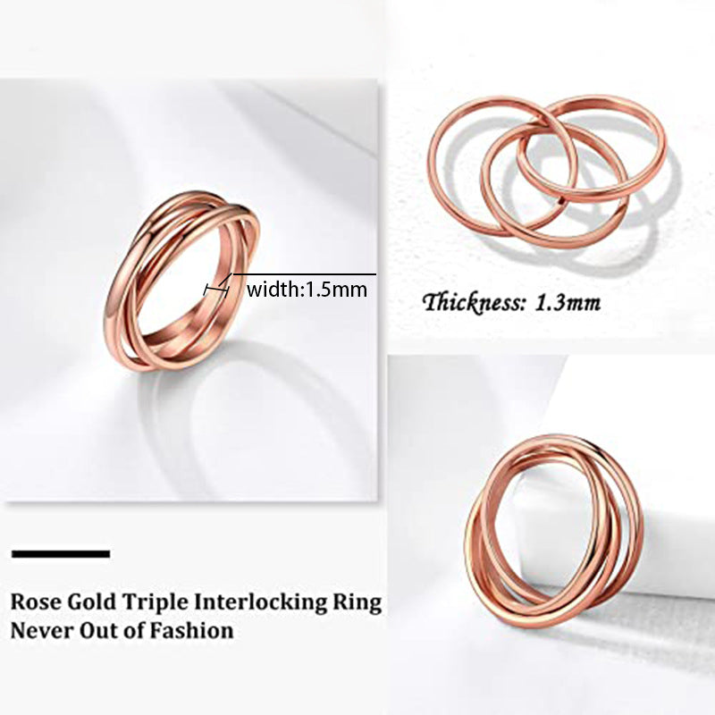 Stainless Steel Trinity Titanium Rotating Creative Rings