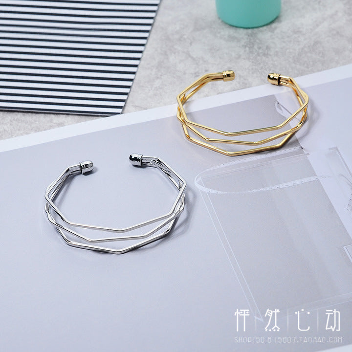 Stylish Korean Simple Irregular Geometric Opening Bracelet