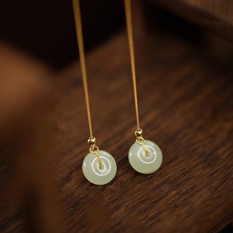 Women's Jade Peace Buckle String Design High-grade Temperament Chinese Ear Line