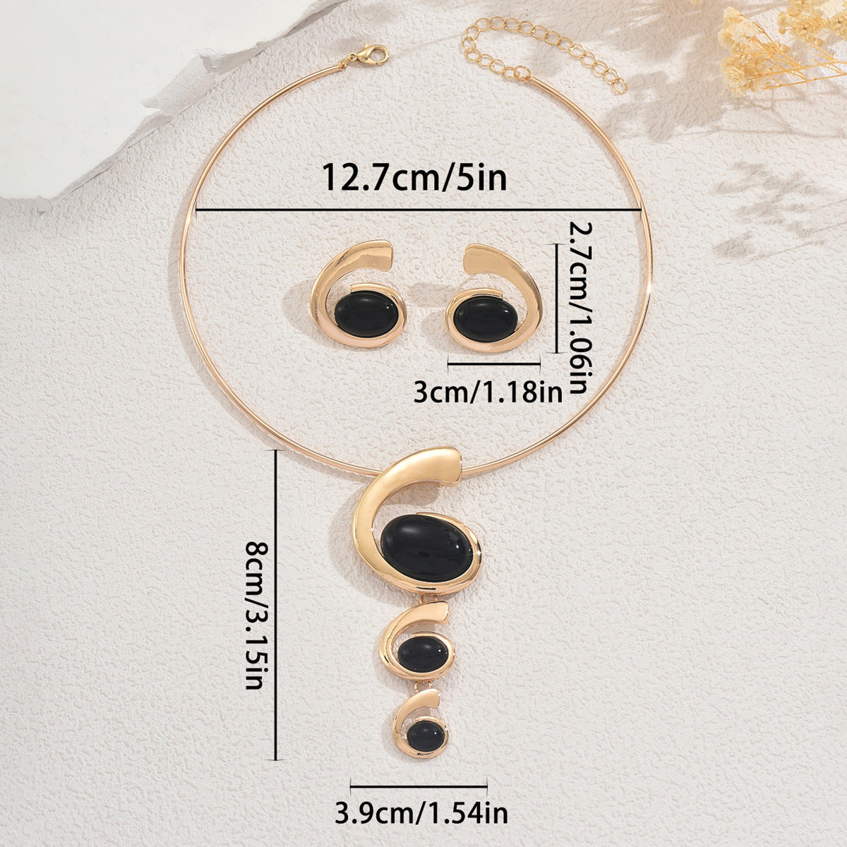 Durable Women's Suite Inlaid Jewel Long Earrings