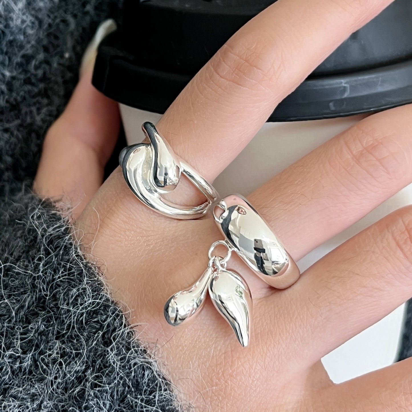 Women's Wide Cross Geometric Design Exquisite Versatile Ring