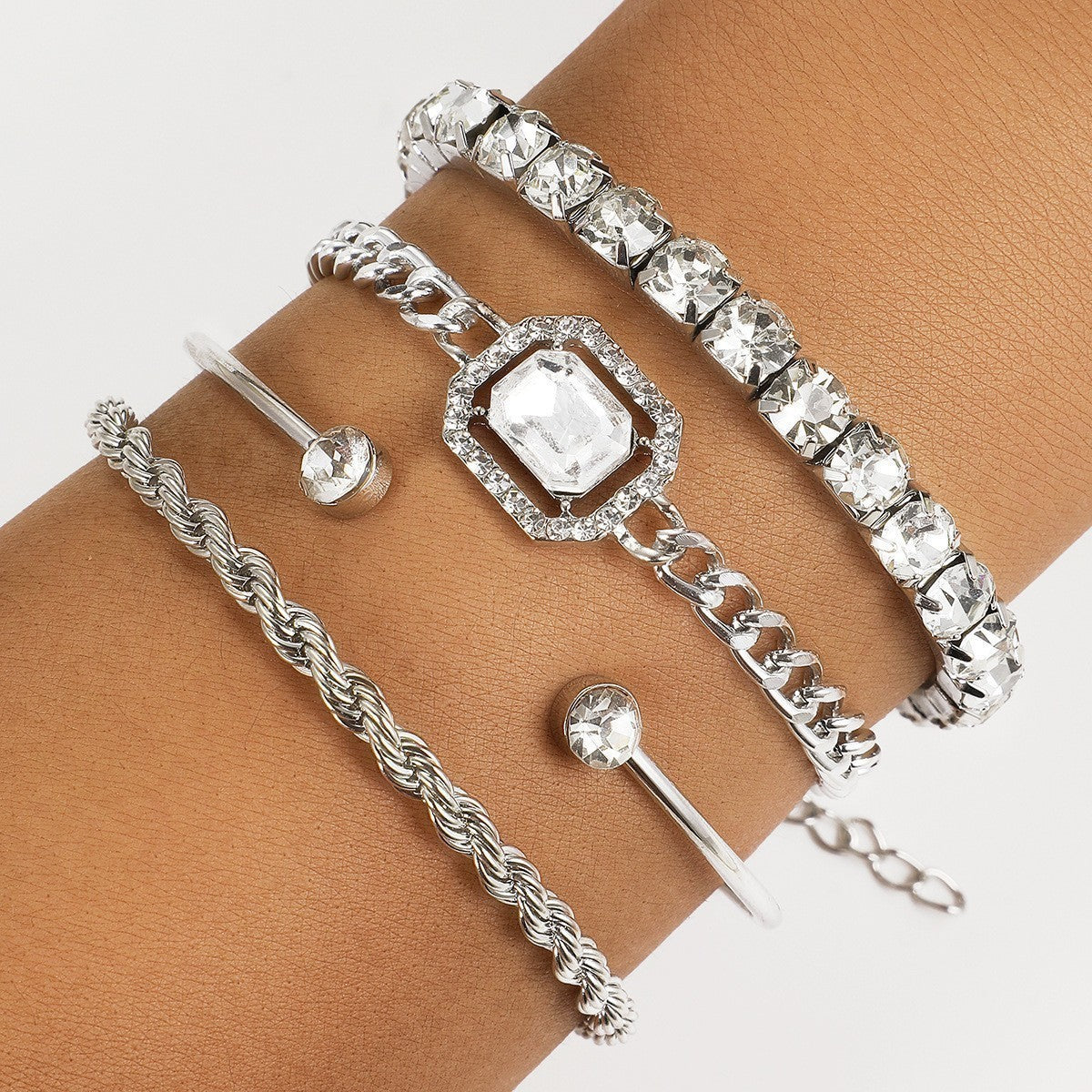 Leaves Glossy Irregular With Personality Stripes Bracelets