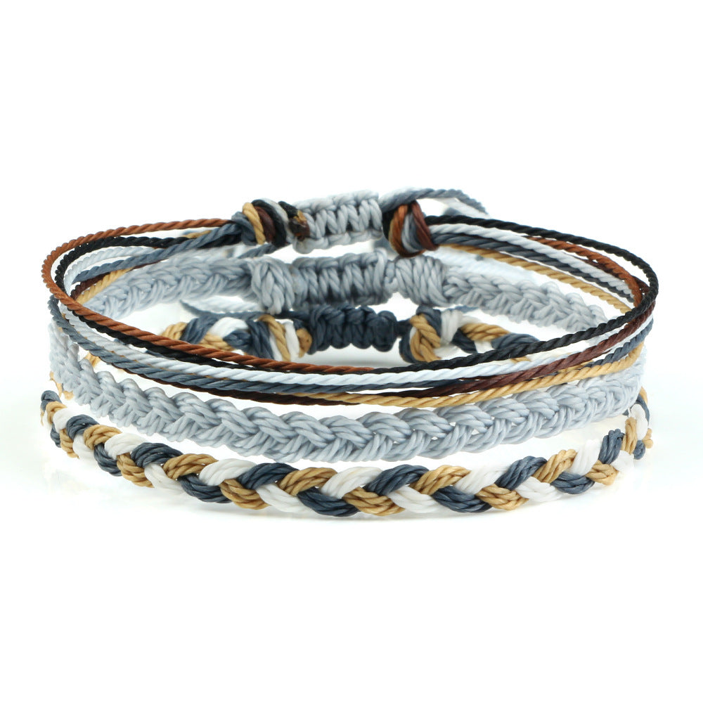 Coast Style Twin Creative Wax Line Hand Weaving Bracelet