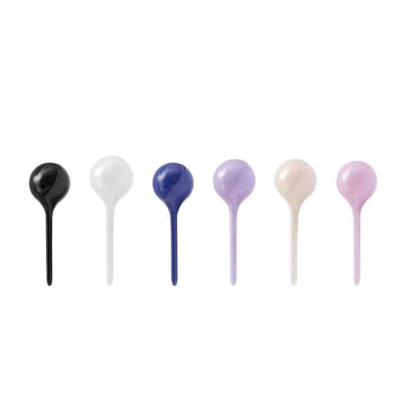 Women's & Men's Ear Bone Color Ceramic Bar Sleeping No Need Stud Earrings