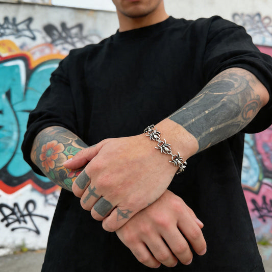 Men's Gothic Style Spider Trendy Hip Hop Niche High Sense Bracelets