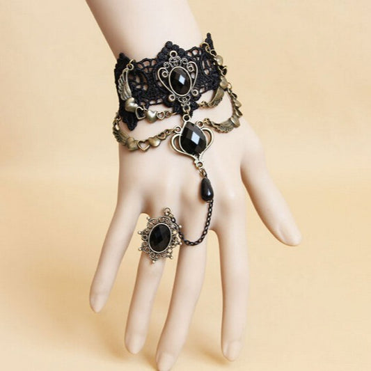 Noble Love Angel Wings Lace String Beads Wrist Bracelet
