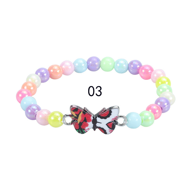 Children's Colorful Beaded Cute Butterfly Kindergarten Birthday Bracelets