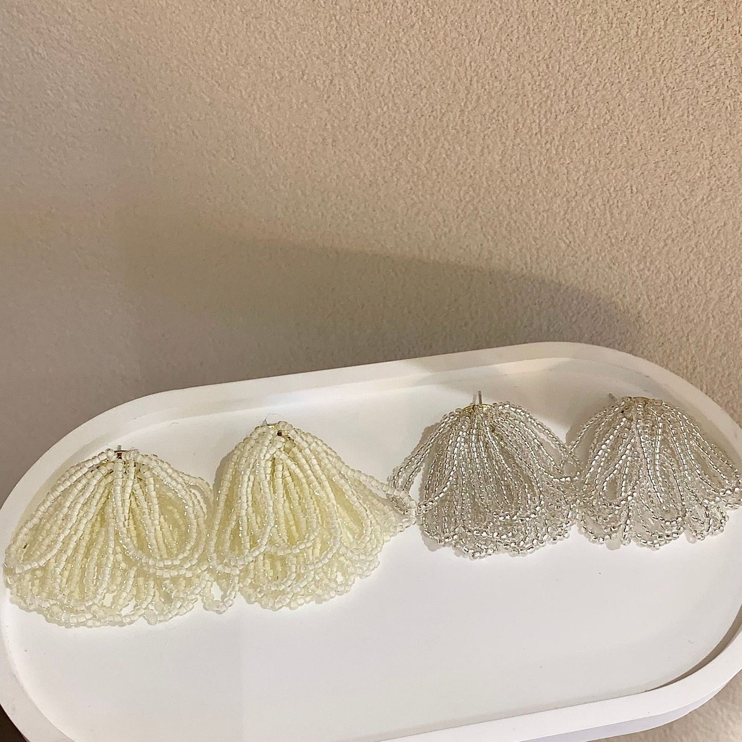 Design Glass Handmade Beaded Tassel Versatile Stud Earrings