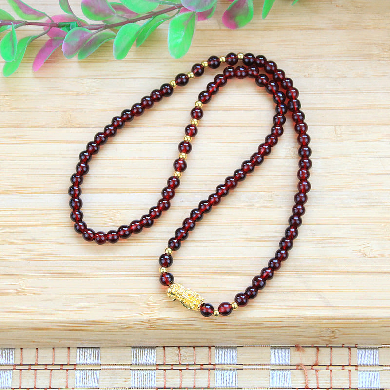 Drawing Pi Imitation Garnet Gold-plated Alloy Life Bracelet