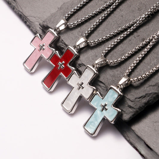 Women's & Men's Cross Fashionable Titanium Steel Design Hip Necklaces