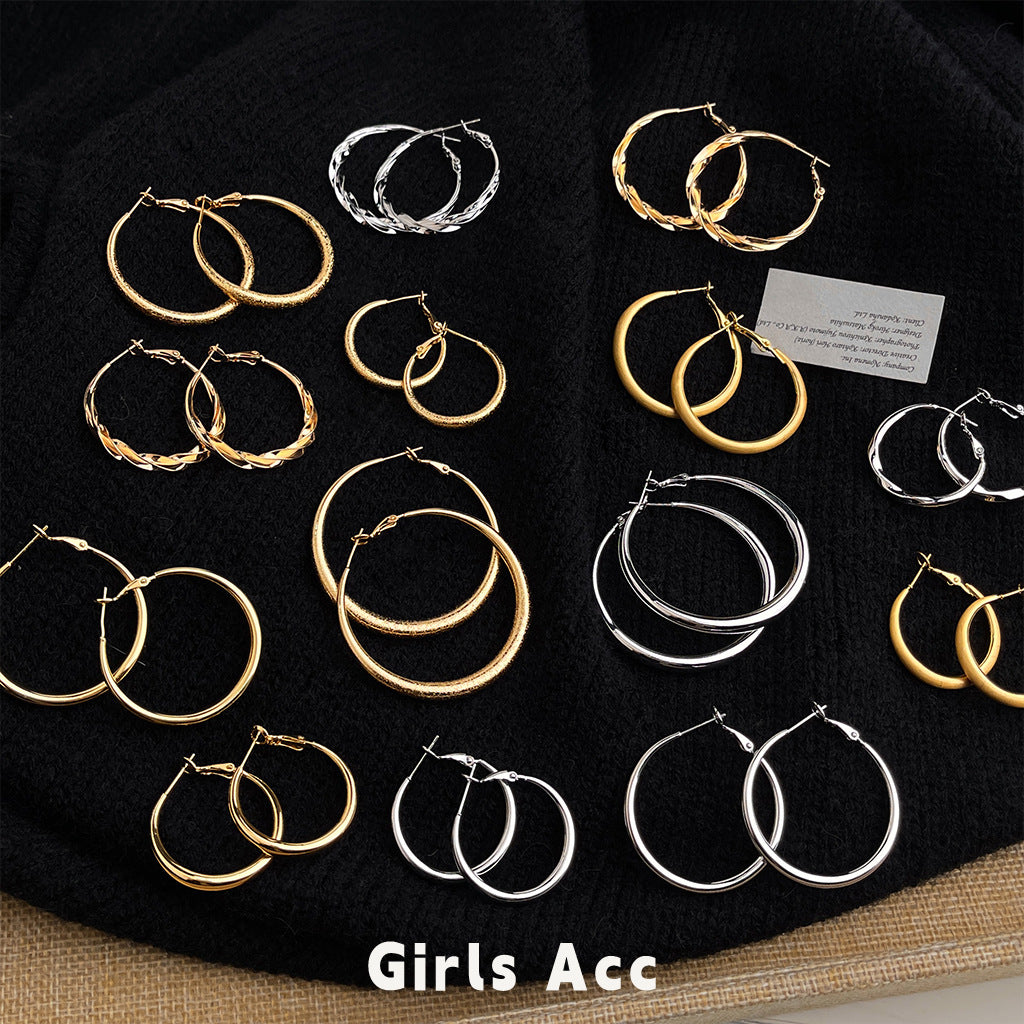 Women's Minimalist Exaggerated Big Ear Fashionable Temperament Personalized Cold Style Simple Earrings