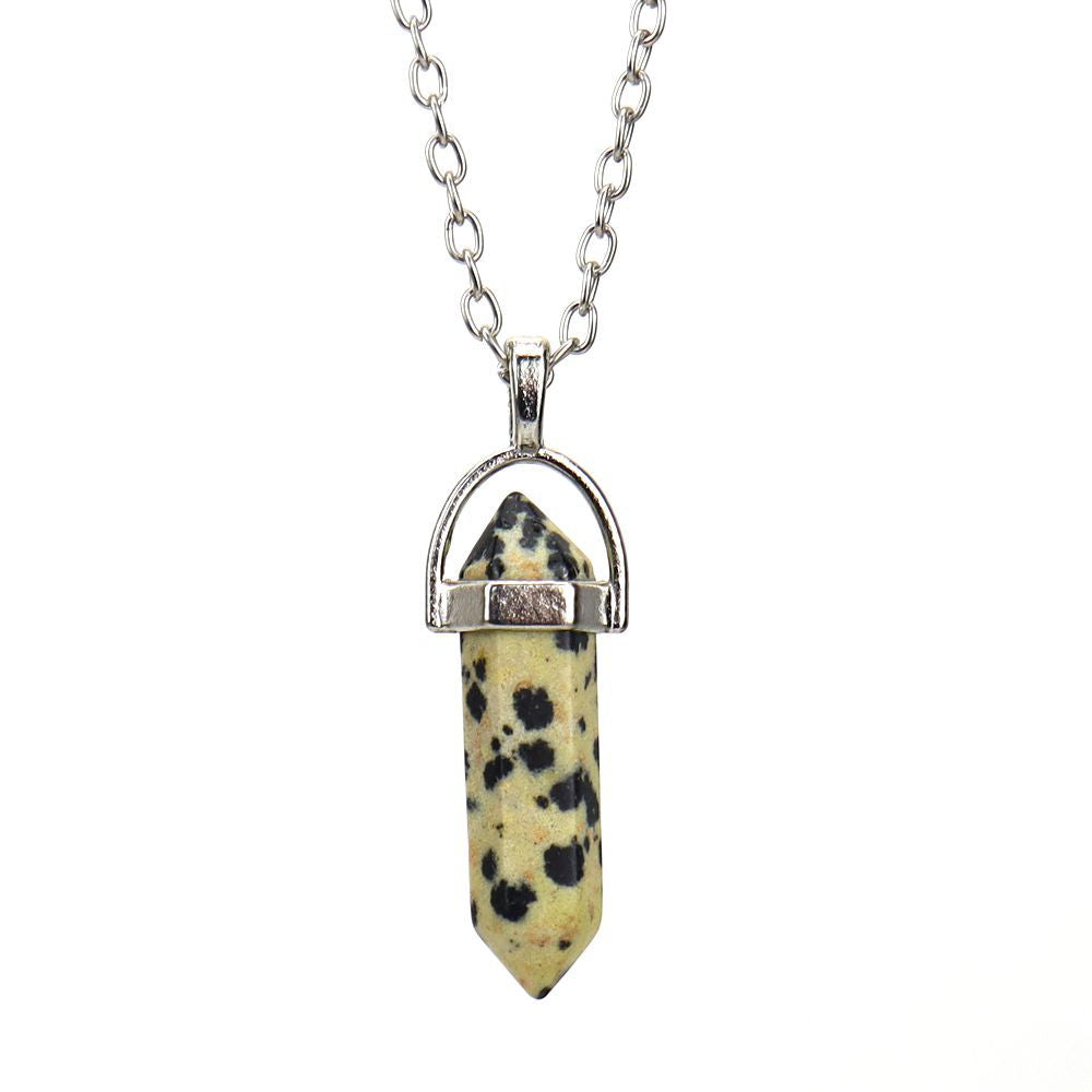 Agate Synthetic Crystal Hexagon Prism Soul Pendants