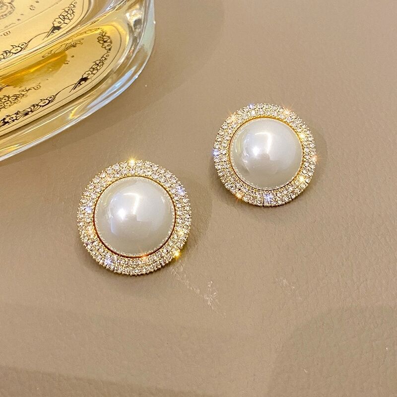 Women's Elegant Shining Diamond Pearl For High-grade Earrings