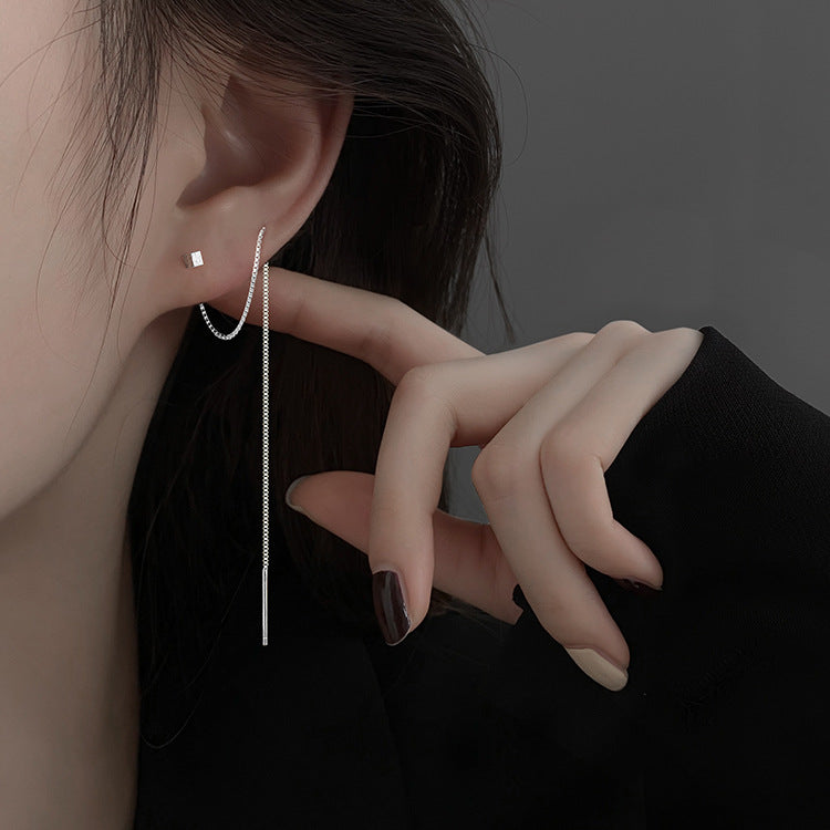 Women's Small Square Tassel Thread Light Luxury High-grade Korean Style Minority Rings