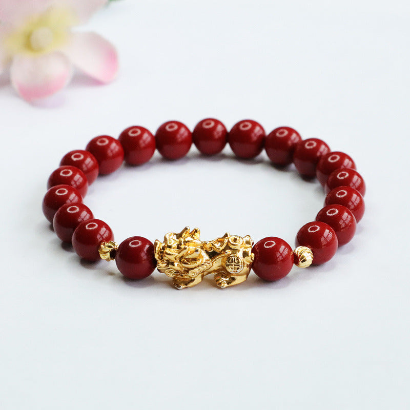 Cinnabar Purple Gold Sand Blessing Card Chalcedony Chinese Live Bracelets