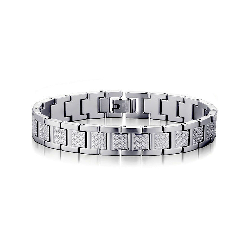 Durable Men's Adjustable Stainless Steel Crocodile Bracelet