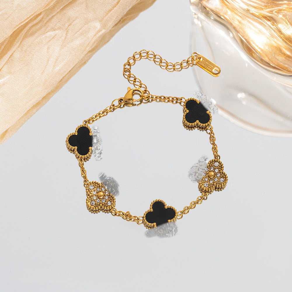 Diamond Clover Light Luxury High-grade Female Niche Simple Bracelet