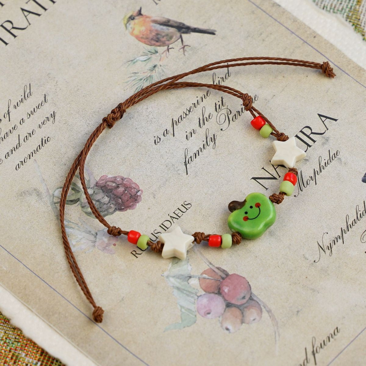Cute Style Fresh Safe Christmas Ceramic Apple Paradise Couple Bracelet
