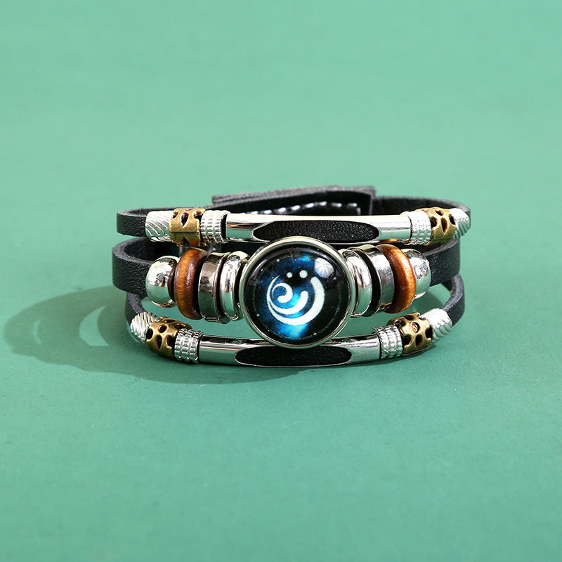 Men's Korean Element Luminous Fashion Alloy Snap Button Bracelet