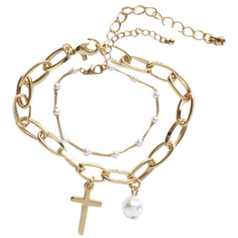 Vintage Pearl Female Style Design Simple Cold Bracelet