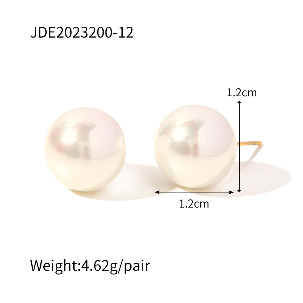 Ding Ornament Stainless Steel Pearl High-grade Earrings