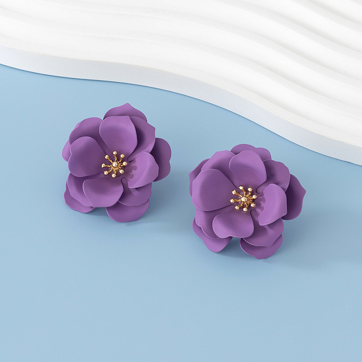 Vacation Style Colored Flower Fresh Elegant Earrings