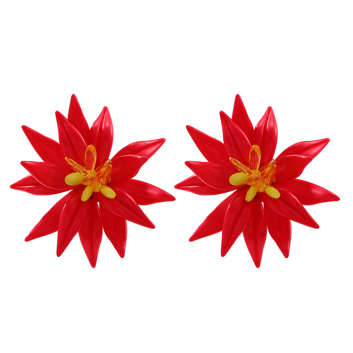 Z High-key Dignified Style Multicolor Flower Earrings