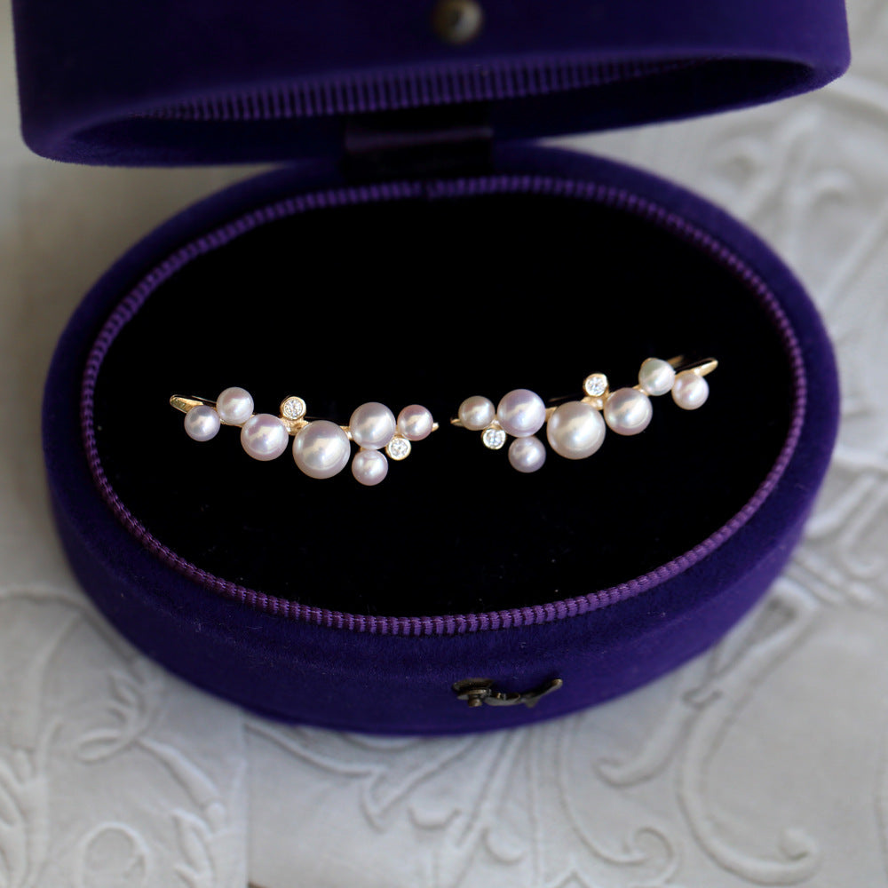 Light Luxury Jewelry Aurora Grape Pearl Earrings