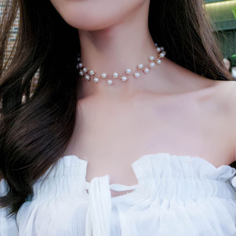 Women's Temperament Wild Short Pearl Simple Niche Necklace