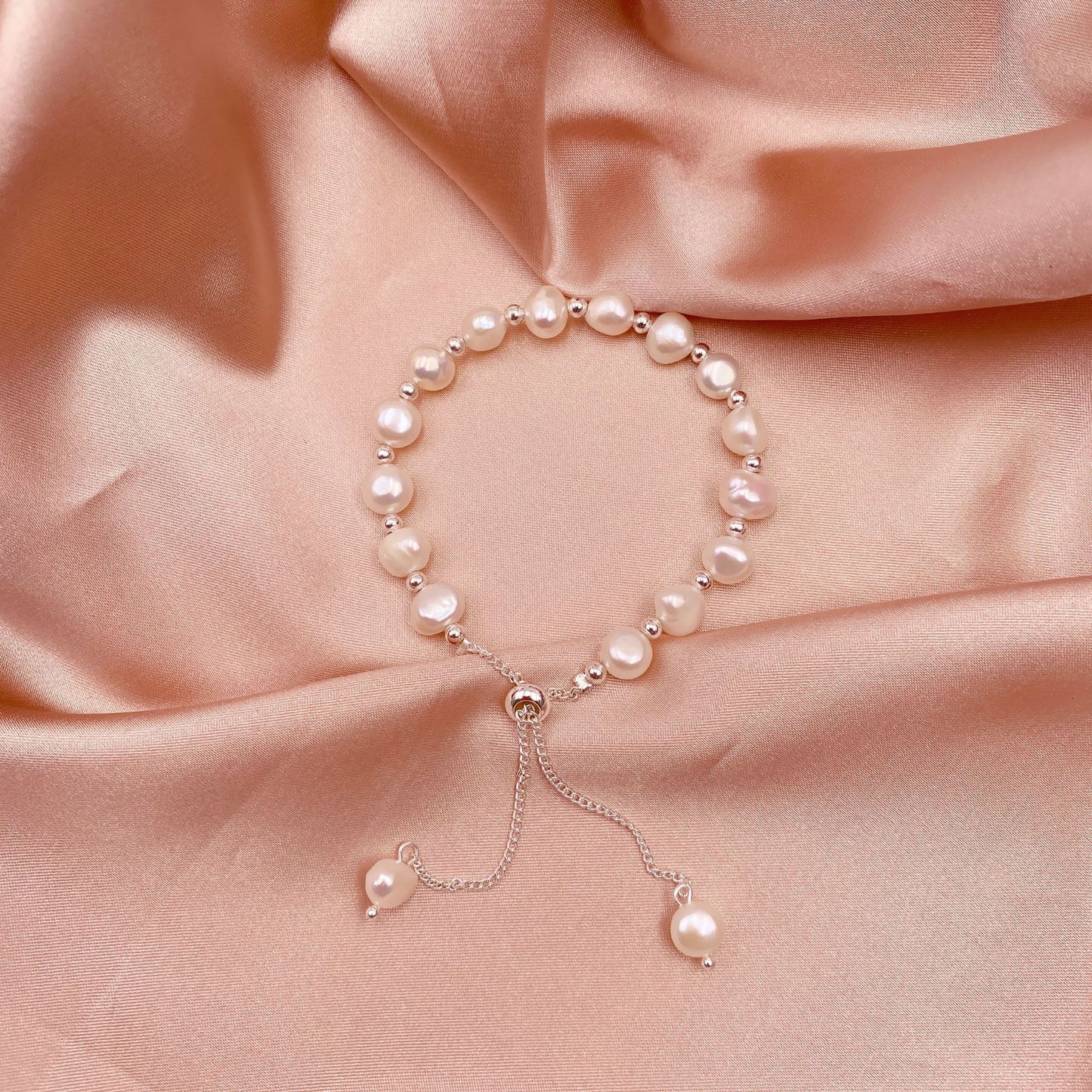 Natural Freshwater Baroque Shaped Pearl Pull Bracelets