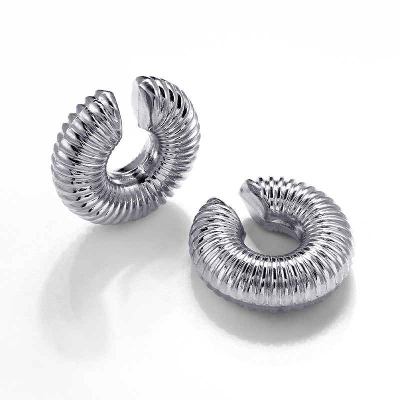 Women's Stainless Steel Hollow Ear Clip Retro Earrings