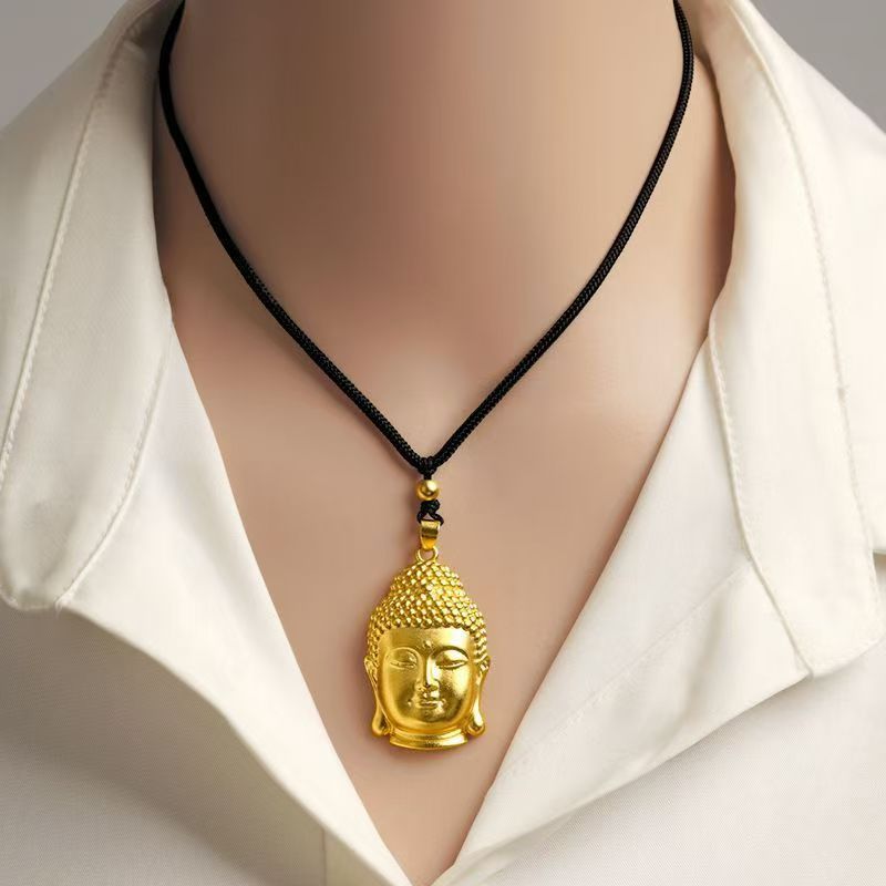 Vietnam Placer Gold Buddha Head Bless Pendants