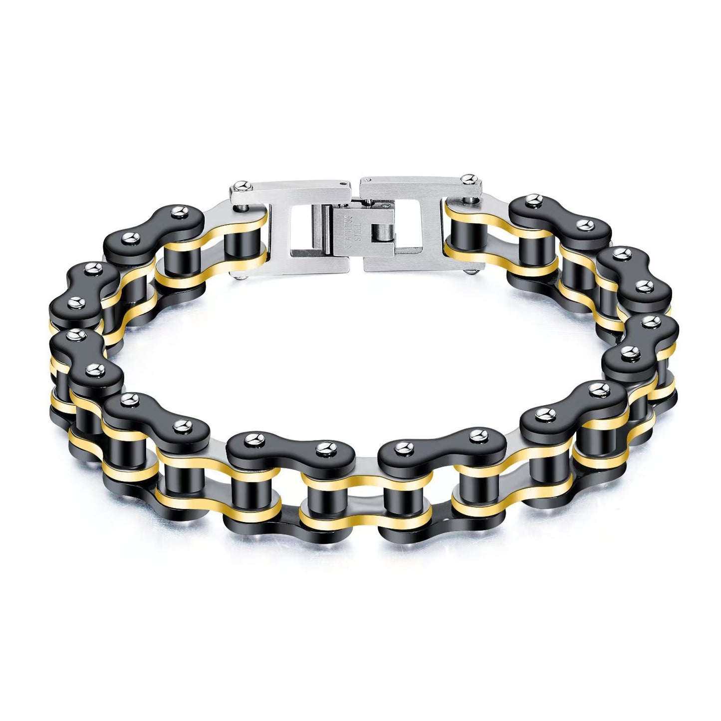 Men's Handmade Titanium Steel Bicycle Chain Hip Hop Motorcycle Trendy Bracelet