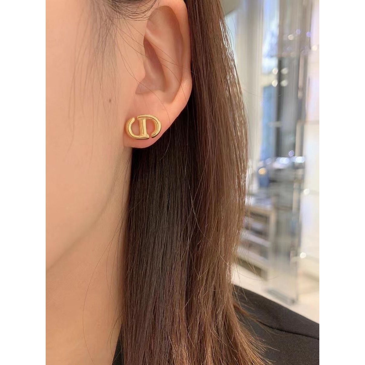Mini Metal Matte Gold Alphabet Letter Everyday Joker Stud Earrings