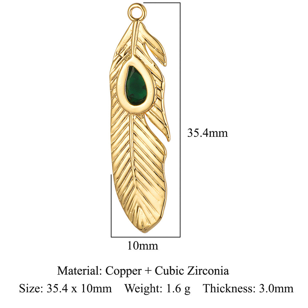 Key Rainbow Feather Copper Zircon Snake Star Pendants