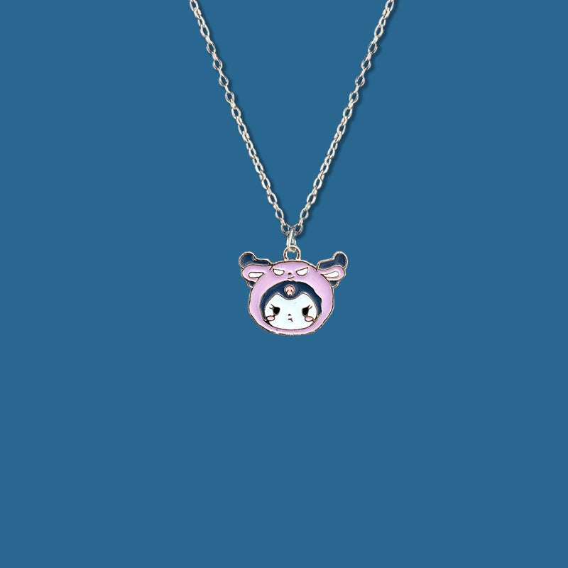 Summer Girlfriends Messenger Sisters Pair Clow Necklaces