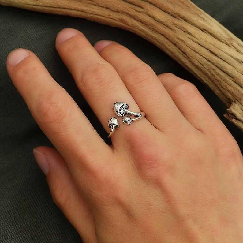 Mushroom Open Female Creative Simple Alloy Ring