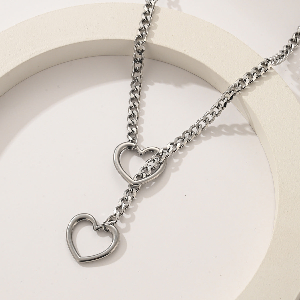 Punk Gothic Cuban Adjustable Love Heart Necklace