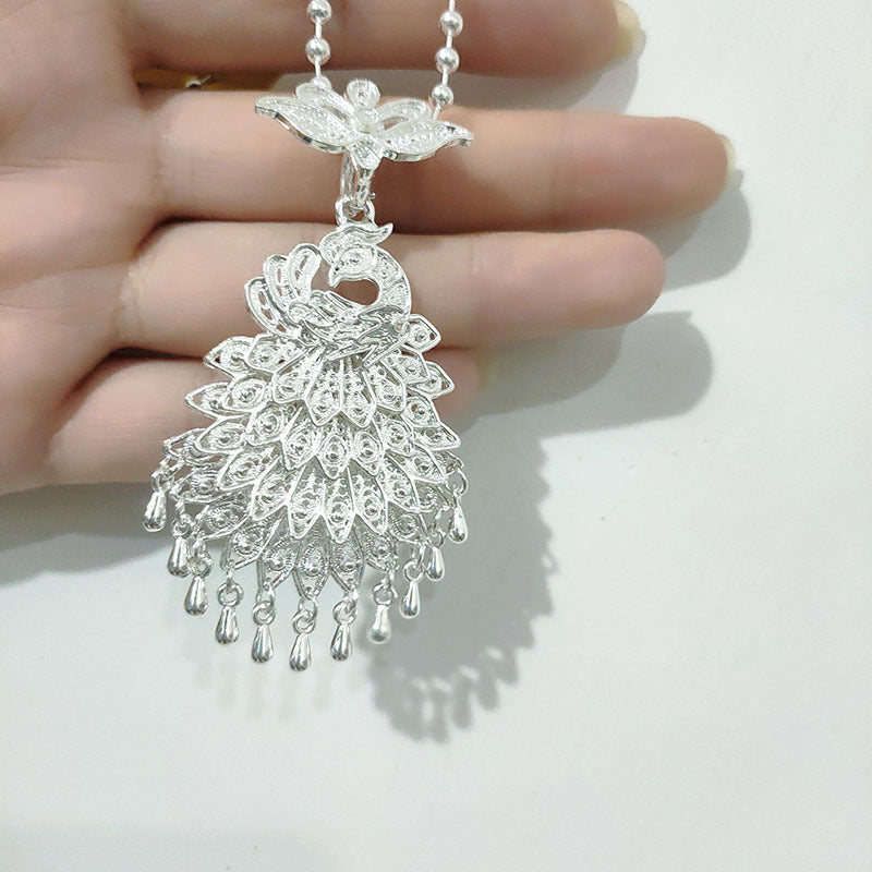 Peacock Sweater Chain Ethnic Style Artistic Exaggerated Necklaces